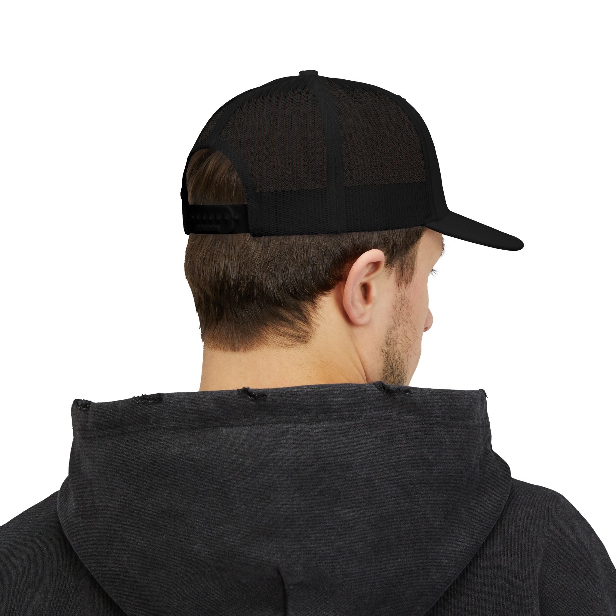 Embroidered Block A Snapback Trucker Cap
