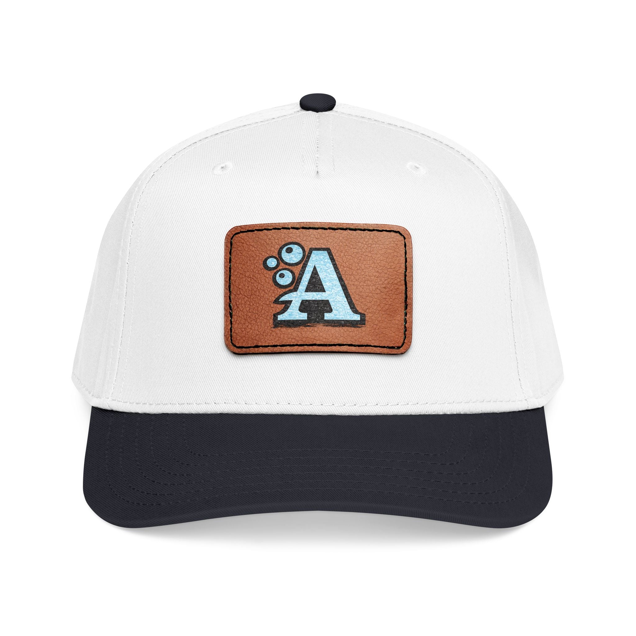 Mid Profile Baseball Cap with Leather Patch (Rectangle)