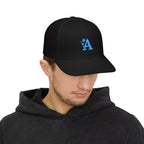 Embroidered Block A Snapback Trucker Cap