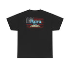 AuraFizz USA 250th Ann Tee — Vintage American Flag Logo Shirt