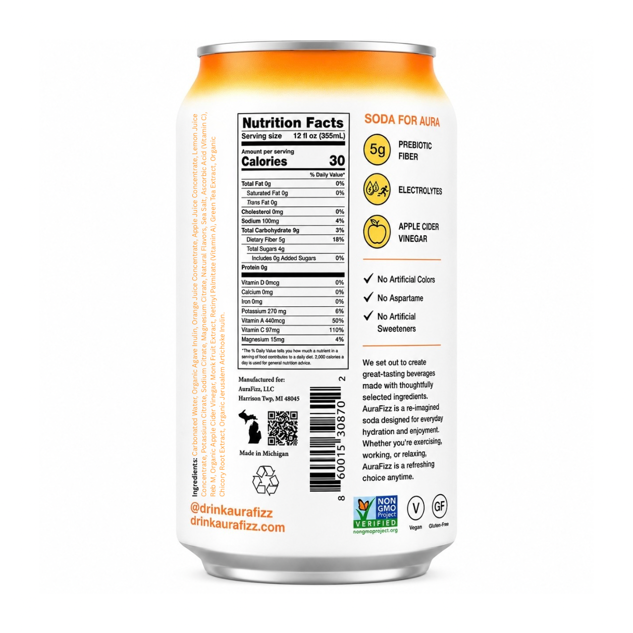 AuraFizz Citrus Orange Soda Pack